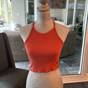 Halter cropped tank top